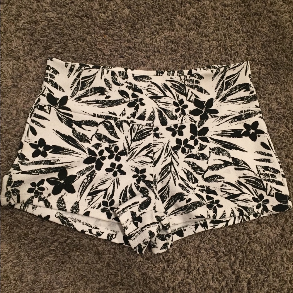 Black & White High Waisted Shorts